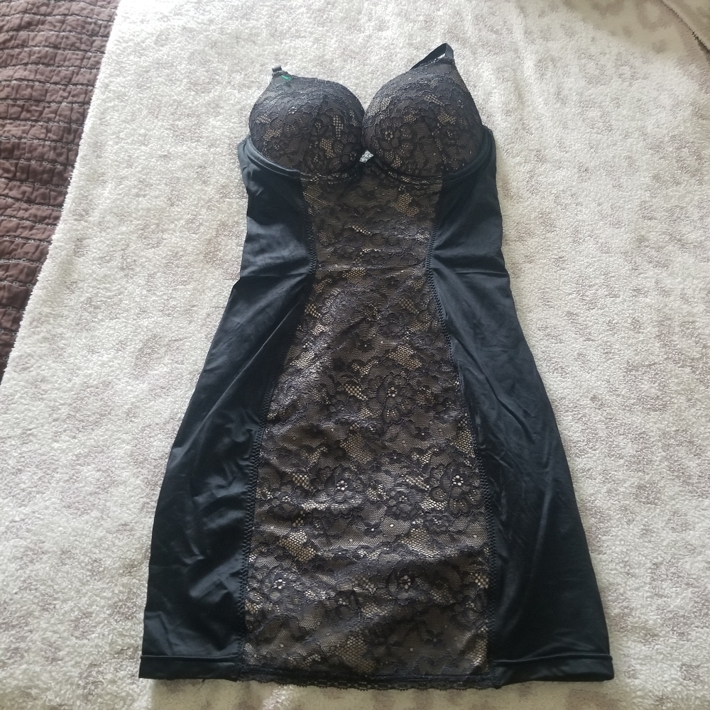 34B sexy lingerie fitted slip dress
